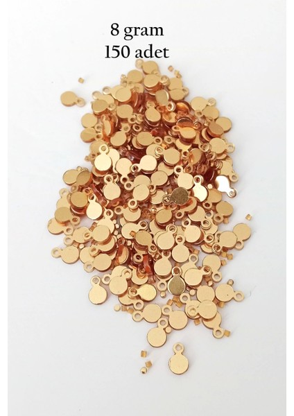 Oya Abiye Bileklik Kolye Pleksi Metalik Plastik Pul Altın Renk 8 Gram 150 Adet - BNC497