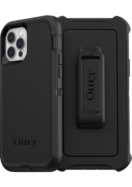 iPhone 12/iphone 12 Pro Defender Kılıf, Darbeye Dayanıklı, Düşmeye Dayanıklı, Ultra Sağlam Koruyucu Kılıf, Askeri Standartlara Göre 4 Kez Test Edilmiştir, Siyah