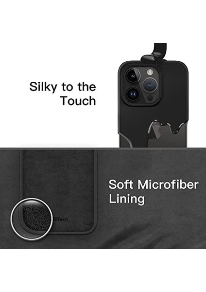 Aksesuar iPhone 14 Pro Max ile Uyumlu Içi Kadife Dışı Mat Yapıya Sahip Koruma Sağlayan Lansman Silikon Kılıf (Siyah) modelleri