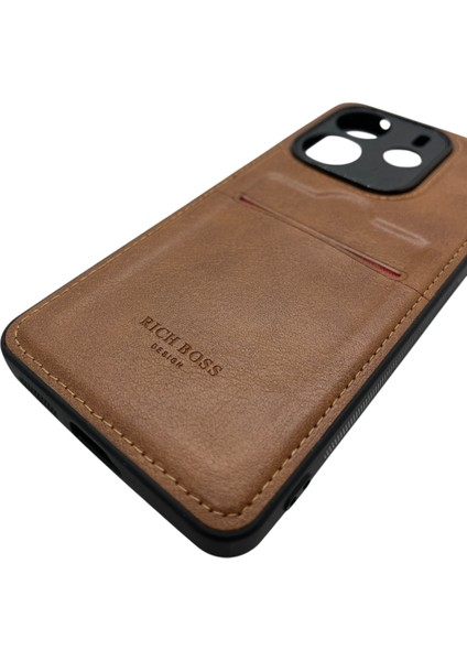 Redmi Note 14 4g Kartlıklı Rich Boss Lüx Deri Kılıf Açık Kahverengi modelleri