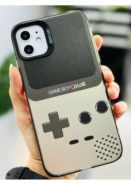 Aksesuar Iphone 11 ile Uyumlu Köşeli Parmak Izi Bırakmaz Gameboy Baskılı Metalik Electro Silikon Kılıf