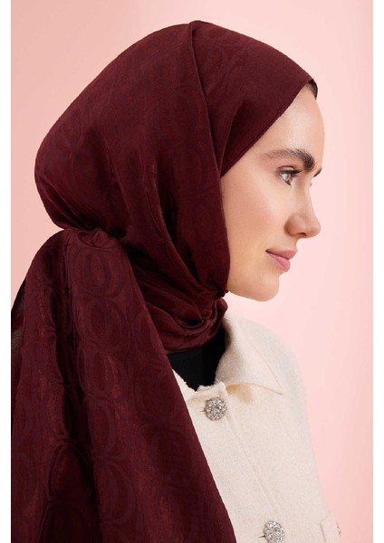 Bambunoor Bordo Naia Pamuk Şal 70X210