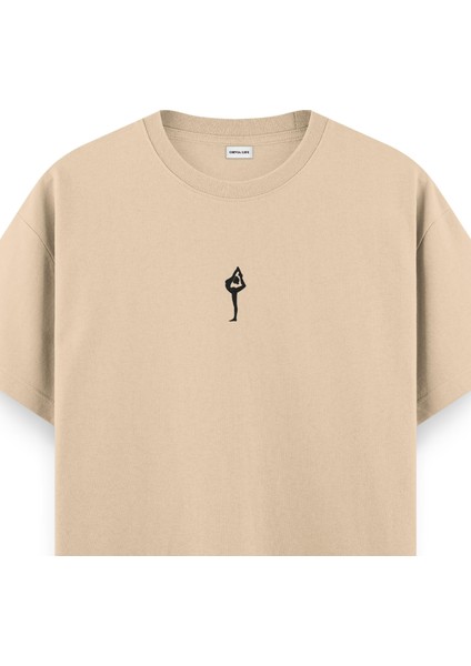 Natarajasana Yoga - Regular T-Shirt Krem fiyatları