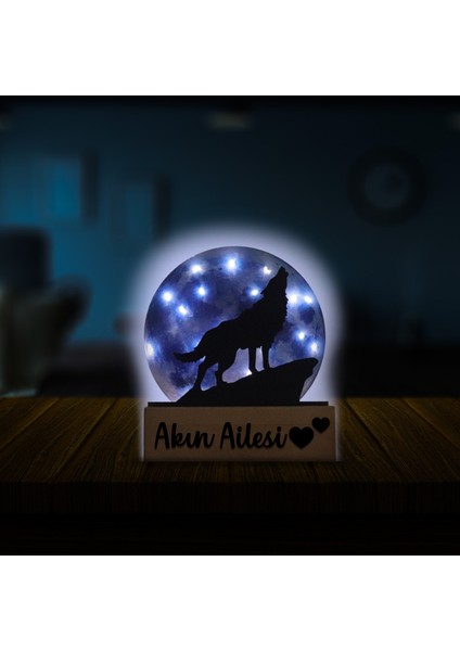 LED Işıklı Pleksi Dolunay Kişiselleştirilebilir Dekoratif Biblo Ursula Kurt Anahtar Askılığı