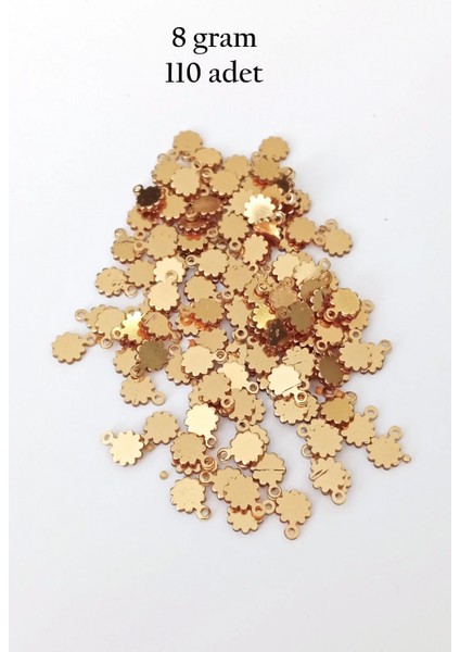 Oya Abiye Bileklik Kolye Pleksi Metalik Plastik Pul Altın Renk 8 Gram 110 Adet - BNC474