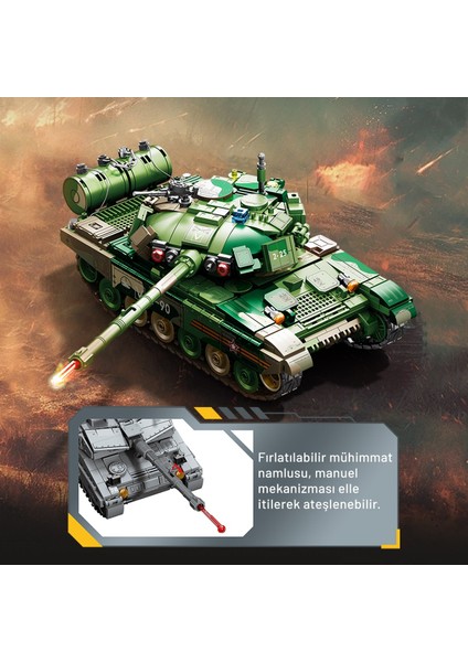 T-90 Ana Muharebe Tankı Yapı Bloğu Seti 765 Parça fırsatları