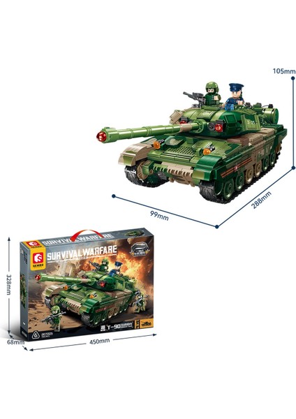 T-90 Ana Muharebe Tankı Yapı Bloğu Seti 765 Parça