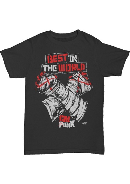 cm Punk Hell Froze Over Baskılı Pamuk T-Shirt