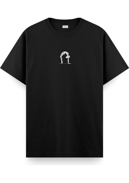 Chakrasana Yoga Regular T-Shirt Siyah