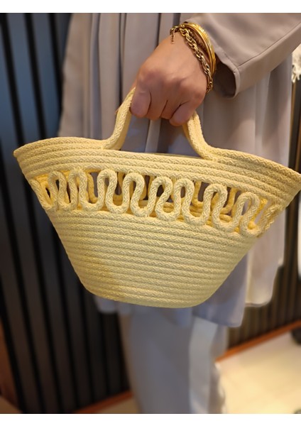 Minimalist Zarif Şirin El Yapımı Örgü Tasarım Trikotlu El Çantası fırsatları