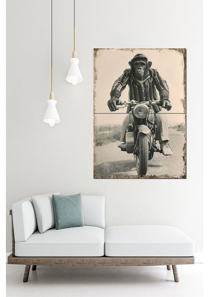 Motosikletli Maymun Model Mdf Tablo 70CMX 100CM fiyatları