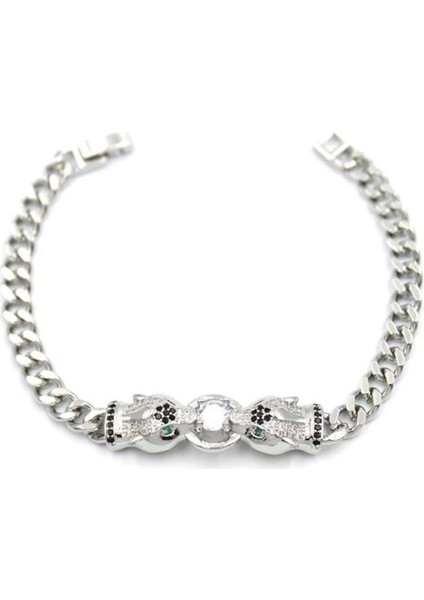 Zirkon Taşlı Leopar Bileklik - Gümüş fiyatları