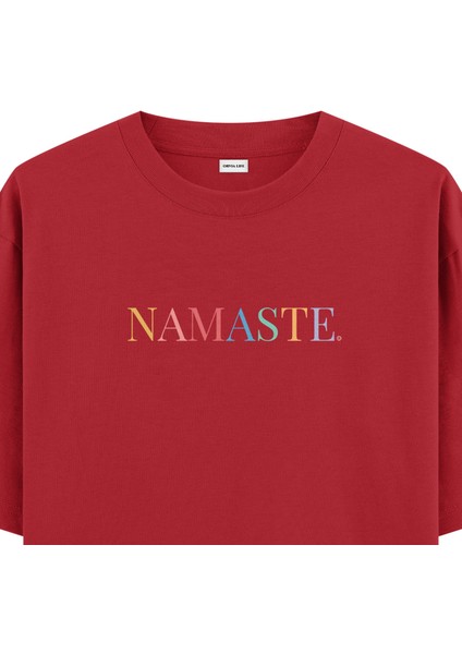Namaste Yoga Oversize T-Shirt Kırmızı fiyatları
