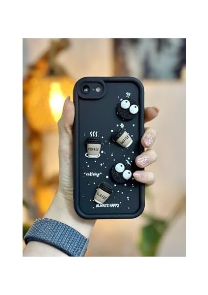 Aksesuar Iphone 7 Plus ve 8 Plus ile Uyumlu Siyah Coffee Kurabiye Tasarım Kılıf fiyatları