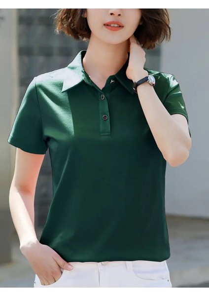 Polo Yaka Regular Fit Kadın Pamuk T-Shirt fiyatları