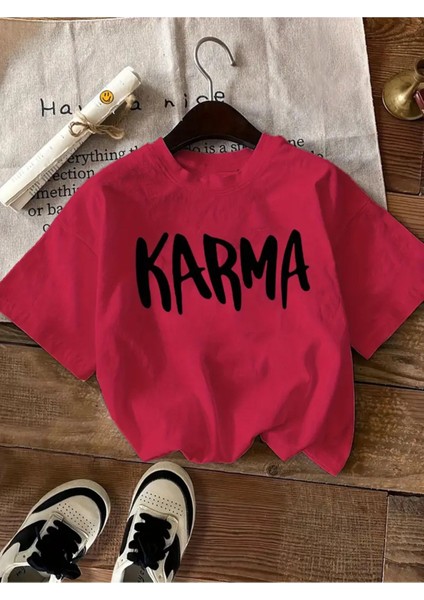 Karma Baskılı Kadın Pamuk T-Shirt