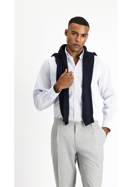 Uzun Kol Klasik Non Iron Desenli Pamuklu Düğmeli Yaka Gömlek fiyatları