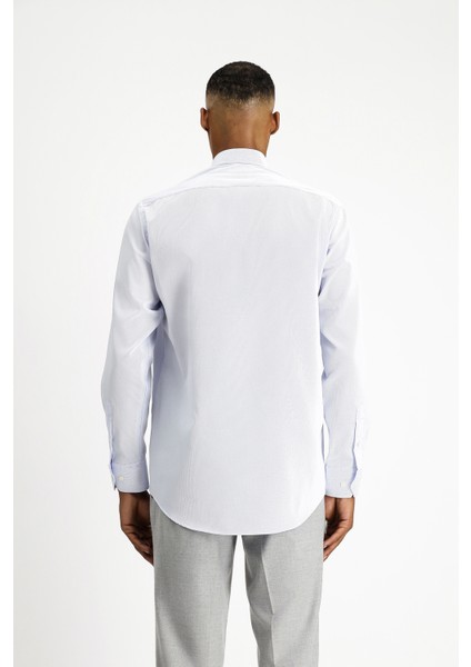 Uzun Kol Klasik Non Iron Desenli Pamuklu Düğmeli Yaka Gömlek indirimleri