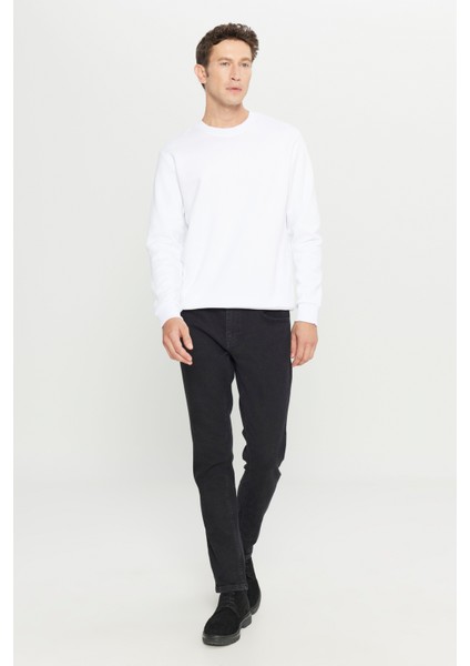 Erkek Beyaz Standart Fit Normal Kesim Içi Polarlı 3 Iplik Bisiklet Yaka Sweatshirt fiyatları