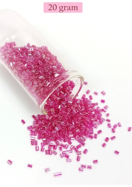 Kesme Cam Boncuk 2mm - 20 Gram - Şeffaf Pembe -BNC334