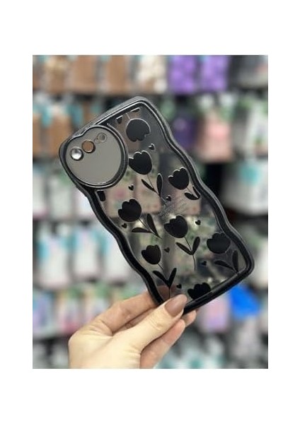 Aksesuar IPhone 7 Plus ve 8 Plus ile Uyumlu Siyah Lale Tasarım Kılıf fiyatları
