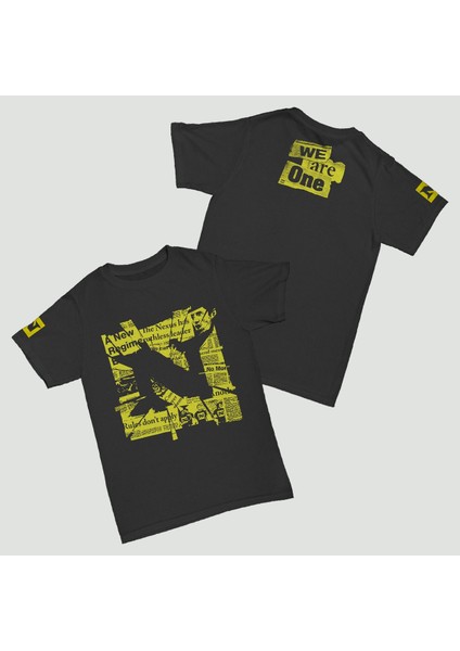 The Nexus We Are One Baskılı Siyah Pamuk T-Shirt