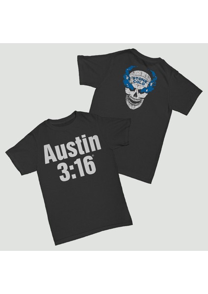 Stone Cold Austin 3:16 Baskılı Pamuk T-Shirt