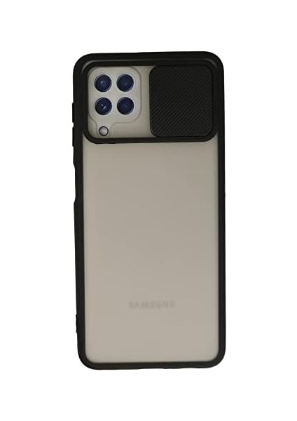 Samsung Galaxy A22 Kılıf Lens Sürgülü Mat Silikon Palm - Siyah fiyatları