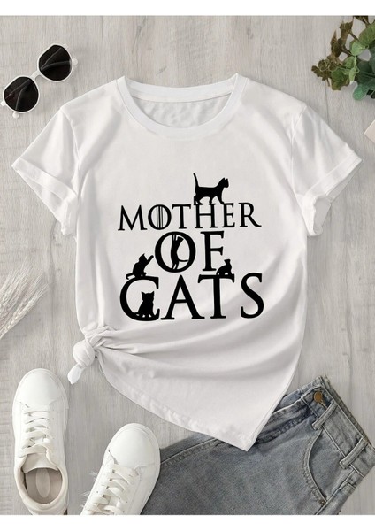 Mother Of Cats Baskılı Daenerys Temalı Kadın T-Shirt