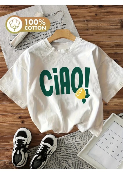Ciao Yeşil Limon Baskılı Kadın T-Shirt