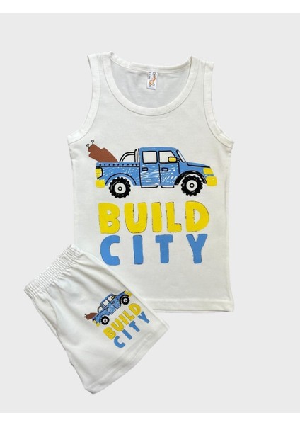 Erkek Çocuk Pamuklu Araba Desenli Beyaz Atlet Boxer Takımı fiyatları