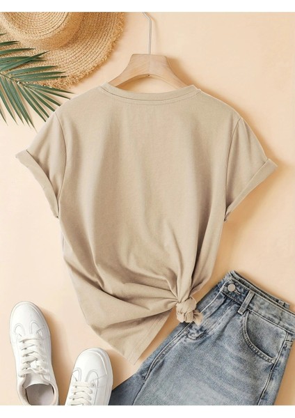 Minimal Gün Batımı Baskılı Kadın T-Shirt fiyatları