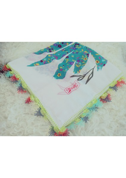 ve Reyhan El Emeği Iğne Oyası Yazma , Fular ,yemeni, Mevlüt Örtüsü ,hediyelik 4 Kenarı Oyalı