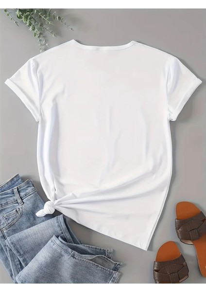 Mavi Nazar Göz Baskılı Kadın Pamuk T-Shirt fiyatları