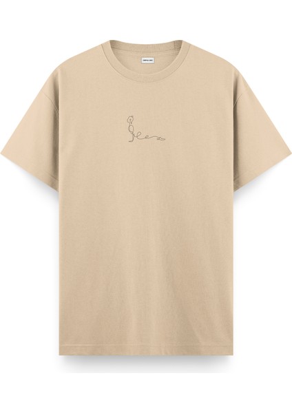 Bhujangasana Yoga Regular T-Shirt Krem