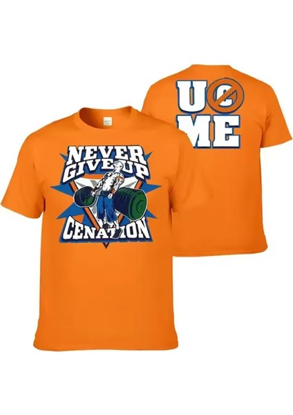 John Cena Uc Me Never Give Up Baskılı Pamuk T-Shirt