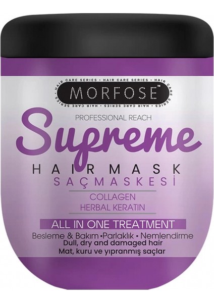 Supreme Saç Maskesi 500 ml - Mat ve Kuru Saçlar Için - Mrfs