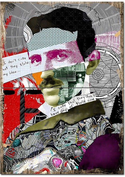 Nicola Tesla Dekoratif Mdf Tablo 70CMX 100CM