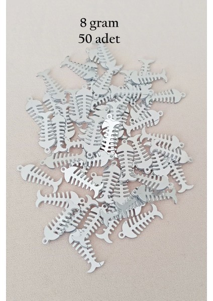 Oya Abiye Bileklik Kolye Pleksi Metalik Plastik Pul Gümüş Renk 8 Gram 50 Adet - BNC529