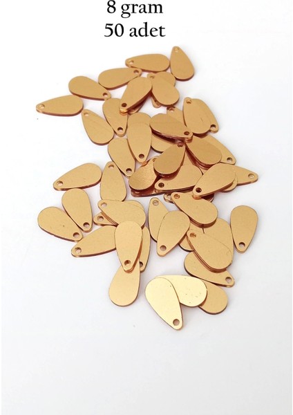 Oya Abiye Bileklik Kolye Pleksi Metalik Plastik Pul Altın Renk 8 Gram 50 Adet - BNC484