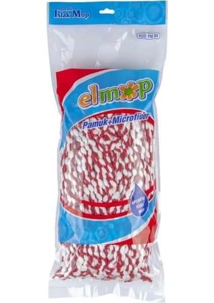 Yedek Islak Vidalı Mop Paspas Püskül Ucu - Pamuklu Mikrofiber Ipli Mop Yedeği Başlığı -PM01