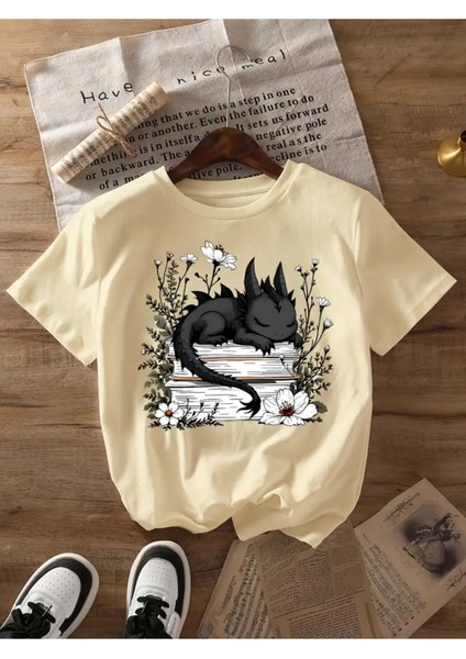 Ejderha Nasıl Eğitilir Kitap Tema Baskılı Pamuk T-Shirt