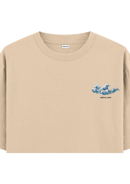 Wave - Oversize T-Shirt Krem fiyatları