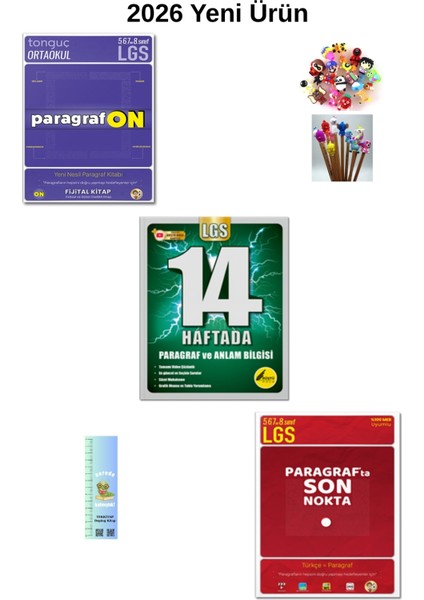 8. Sınıf Paragraf Seti 3 Kitap ( On+Son Nokta+14 Haftada Anlam Bilgisi) (Tırtıl A+Kalem B.)