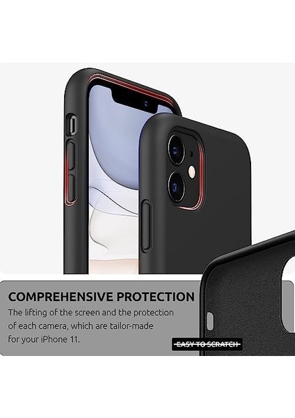 Apple iPhone 11 Kılıf 6.1 ile Uyumlu, Ince Sıvı Silikon 3 Katmanlı Tam Kaplamalı Yumuşak Jel Kauçuk Kılıf Kapak, (Siyah, 6.1 Inç) fiyatları