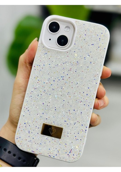 Aksesuar Iphone 13-14 ve 15 ile Uyumlu Elmas Tasarımlı Taşlı Işıltılı Parlak Pırlanta Silikon Kılıf