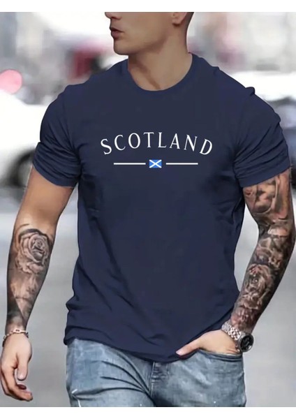 Scotland Baskılı Erkek T-Shirt