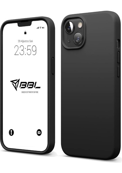 iPhone Kılıf Ince Sıvı Silikon 3 Katmanlı Tam Kaplamalı Yumuşak Jel Kauçuk Kılıf Kapak (Siyah, iPhone 13/14)