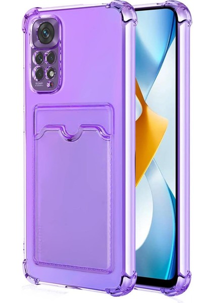 Xiaomi Redmi Note 11 Için Card Slot Shock Kılıf Lila [redmi Note 11 ile Uyumlu Kılıf - Lila]