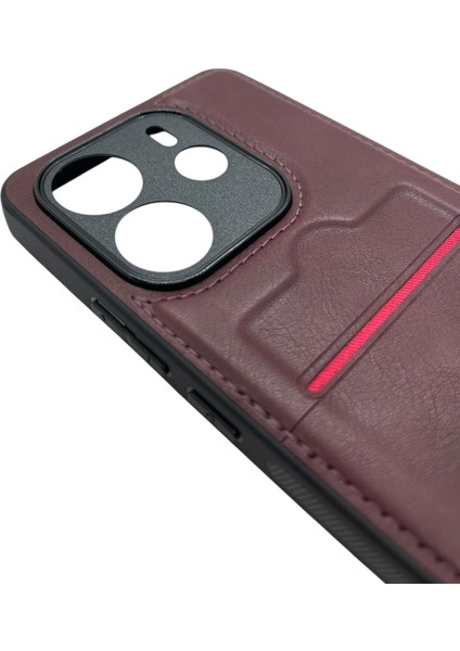 Redmi Note 14 4g Kartlıklı Rich Boss Lüx Deri Kılıf Koyu Kırmızı fiyatları